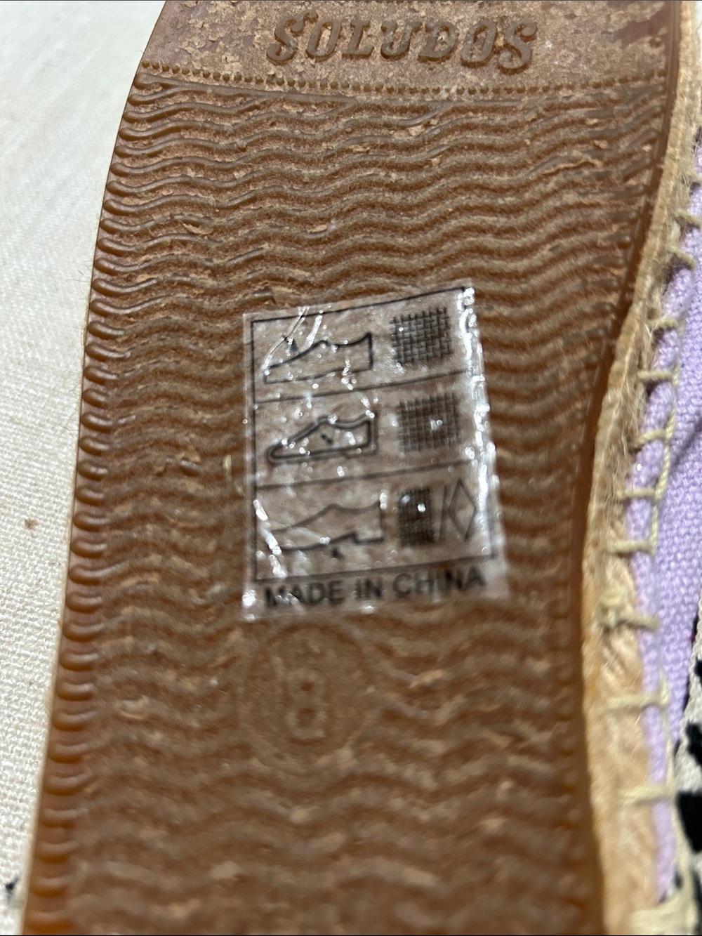 Soludos Coco Espadrille Slides Lavender Pom Pom Bohemian Tassel Summer Jute Sz 8 - Picture 6 of 9